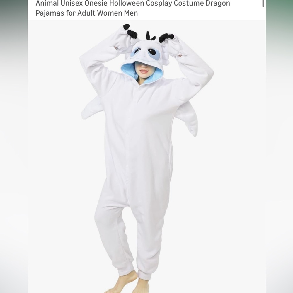 Cozy White Dragon Onesie Pajamas